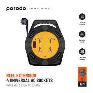 Porodo 4 AC Portable Power Sockets