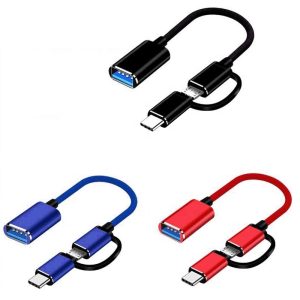 USB A FEMALE TYPE C + MICRO MALE 2IN1 OTG LINE
