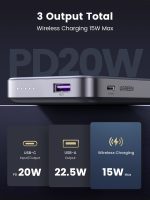UGREEN 10000mAh 22.5W Kickstand Magnetic Wireless Power Bank Gray – PB206 – 15086 – 1 Year Warranty - Image 13