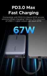 UGREEN 20000mAh 67W Nexode Power Bank with Built-in Cable – PB550 – 85166B – 1 Year Warranty - Image 6