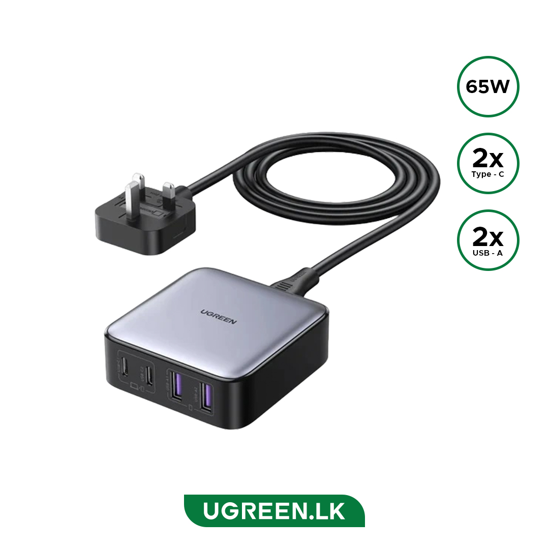 CD327--90767 UGREEN 65W Nexode Desktop Fast Charging Adapter – CD327 – 90767 – 1 Year Warranty - Image 1