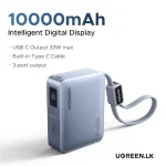 UGREEN 10000mAh 33W Fast Charging Power Bank With Type C Cable – PB584 – 75173B – 1 Year Warranty - Image 5