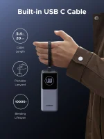 UGREEN 20000mAh 130W Nexode Smart Display Power Bank with Built-in Cable – PB723 – 55365B – 1 Year Warranty - Image 4
