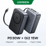 UGREEN 20000mAh 15W Qi2 Magnetic Wireless Power Bank With Type C Cable – PB567- 55450B – 1 Year Warranty - Image 3