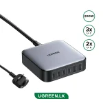 UGREEN 200W GaN 4*Type-C, 2*USB Ports Desktop Charger – 1 Year Warranty