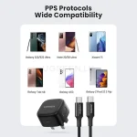 UGREEN 25W Type-C PD UK Pin Fast Charger With Type-C to Type-C 2 Meter Cable – CD250 – 50577 – 1 Year Warranty - Image 3