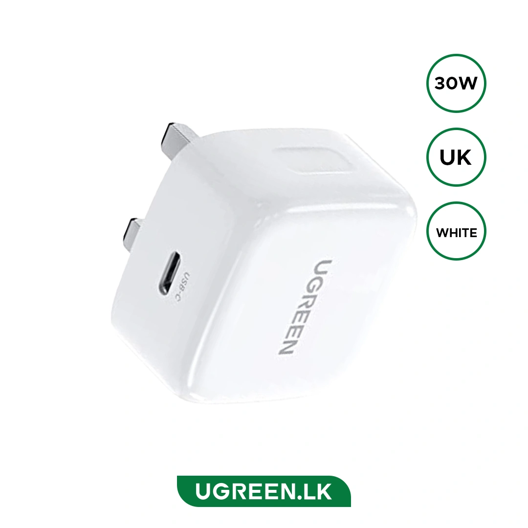 UGREEN-30W-Type-C-PD-Fast-Charger-UK-Pin--White--CD127--70197--1-Year-Warranty-ugreenlk_ UGREEN 30W Type-C PD Fast Charging Adapter – CD127 – 70197 – 1 Year Warranty - Image 1
