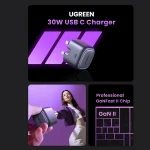 UGREEN 30W USB-C Nexode GaN PD Fast Charger UK (Space Gray) with Type-C to Type-C Cable – CD305 – 25114 – 1 Year Warranty - Image 13