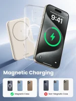 UGREEN 5000mAh 15W Magnetic Wireless Power Bank – Beige – PB560 – 25207 – 1 Year Warranty - Image 8