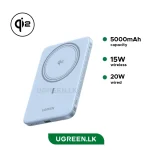 UGREEN 5000mAh Qi2 15W Magflow Air Power Bank, 8.6mm Ultra-Slim (Star Light Blue) – PB580 – 65840B – 1 Year Warranty