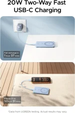 UGREEN 5000mAh Qi2 15W Magflow Air Power Bank, 8.6mm Ultra-Slim (Star Light Blue) – PB580 – 65840B – 1 Year Warranty - Image 8