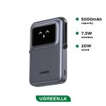 UGREEN 5000mah 20W Uno Series Magnetic Wireless Power Bank With Stand – PB571 – 35605B – 1 Year Warranty