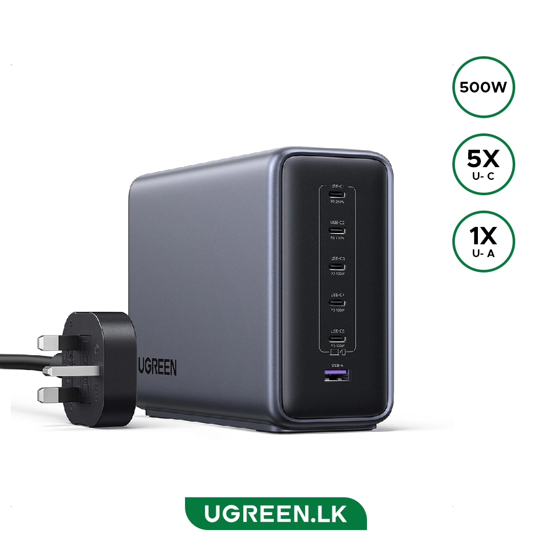 UGREEN-500W-6-Port-Nexode-GaN-Desktop-Fast-Charger--X759--55551B--1-Year-Warranty-ugreenlk_-1 UGREEN 500W 6-Port Nexode GaN Desktop Fast Charger - 1 Year Warranty - Image 1