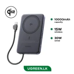 UGREEN 10000mAh 15W Qi2 MagFlow Air Magnetic Power Bank (Space Gray)- PB570 – 75982B – 1 Year Warranty